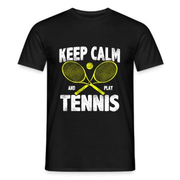 Keep calm Tennis - T-shirt homme - noir - Devant - AI Model Male 178 light (178cm)