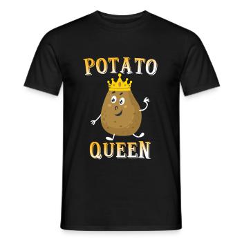 Potato queen potatoes - Men's T-Shirt - black - Front - AI Model Male 178 light (178cm)