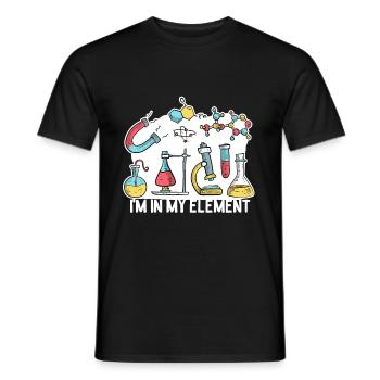 Chemistry in my element - Men's T-Shirt - black - Front - AI Model Male 178 light (178cm)