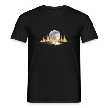 Moon landscape nature - Men's T-Shirt - black - Front - AI Model Male 178 light (178cm)