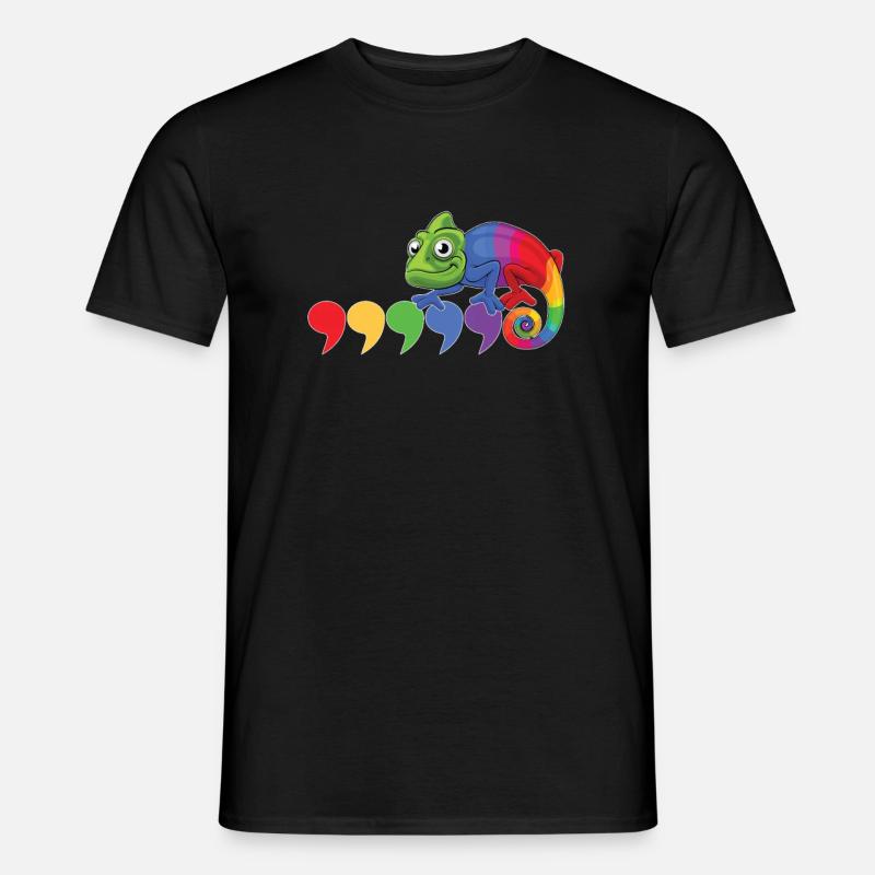 Chamäleon Komma - Männer T-Shirt - Schwarz