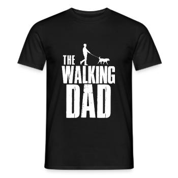Dog dogs father walking dad - Men's T-Shirt - black - Front - AI Model Male 178 light (178cm)