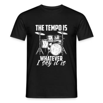 Drums drummer - Men's T-Shirt - black - Front - AI Model Male 178 light (178cm)