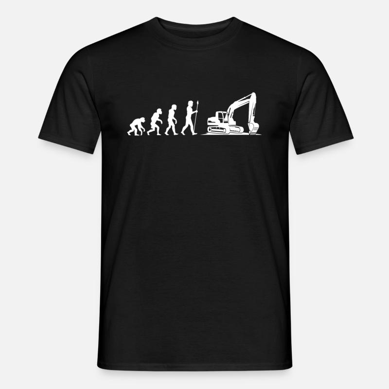 Evolution Baggerfahrer Bagger - Männer T-Shirt - Schwarz