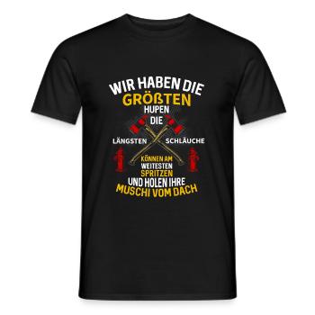 Wir haben die Größten Hupen Längsten Schläuche - Männer T-Shirt - Schwarz - Vorne - AI Model Male 178 light (178cm)