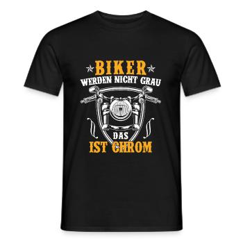 Biker werden nicht grau das ist Chrom Motorrad - Männer T-Shirt - Schwarz - Vorne - AI Model Male 178 light (178cm)