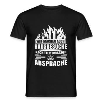 112 Wir Machen Hausbesuche Feuerwehr - Männer T-Shirt - Schwarz - Vorne - AI Model Male 178 light (178cm)