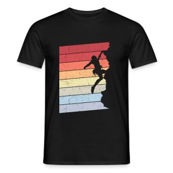 Climbing vintage climbers - Men's T-Shirt - black - Front - AI Model Male 178 light (178cm)