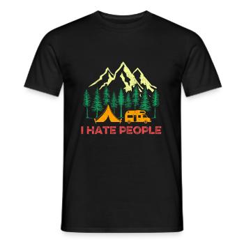 I Hate People Camping - Männer T-Shirt - Schwarz - Vorne - AI Model Male 178 light (178cm)