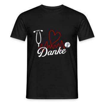 Merci Médecin cardio-battement Médecins - T-shirt homme - noir - Devant - AI Model Male 178 light (178cm)