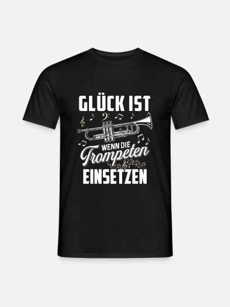 Glück ist wenn die Trompeten einsetzen - Männer T-Shirt - Schwarz
