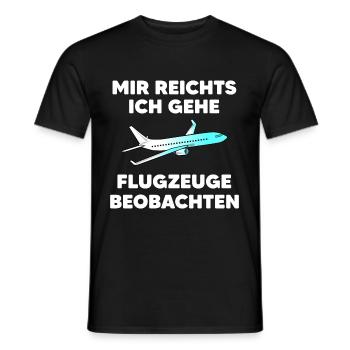 Mir Reichts Planespotting Geschenk Juni - Männer T-Shirt - Schwarz - Vorne - AI Model Male 178 light (178cm)