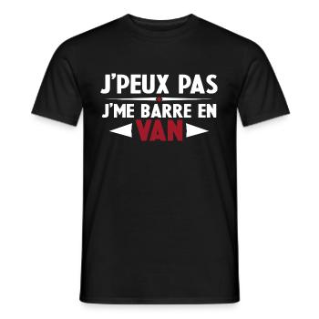 J'peux Pas J'me Barre en Van Cadeau Anniversaire - T-shirt homme - noir - Devant - AI Model Male 178 light (178cm)