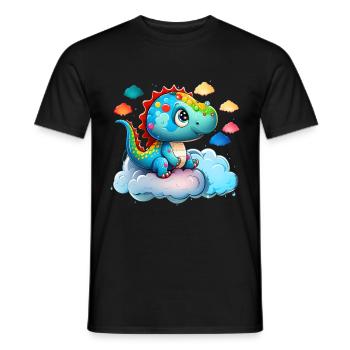 Dinosaurier Baby Kind Regenbogen Geschenk - Männer T-Shirt - Schwarz - Vorne - AI Model Male 178 light (178cm)