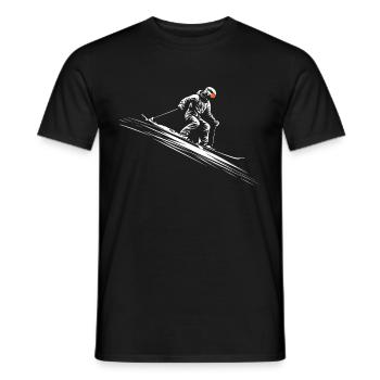 Ski Skiing Winter sports vintage - Men's T-Shirt - black - Front - AI Model Male 178 light (178cm)