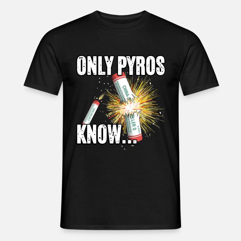 only pyros know - Männer T-Shirt - Schwarz