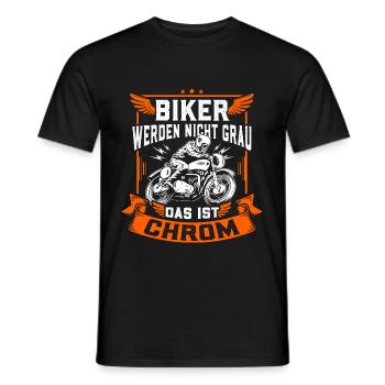 Biker werden nicht grau das ist Chrom - Motorrad - Männer T-Shirt - Schwarz - Vorne - AI Model Male 178 light (178cm)