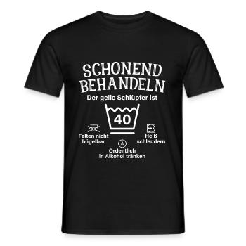 Schonend Behandeln Geiler Schlüpfer 40. Geburtstag - Männer T-Shirt - Schwarz - Vorne - AI Model Male 178 light (178cm)