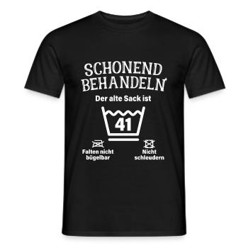 Schonend Behandeln 41. Geburtstag Der Alte Sack 41 - Männer T-Shirt - Schwarz - Vorne - AI Model Male 178 light (178cm)