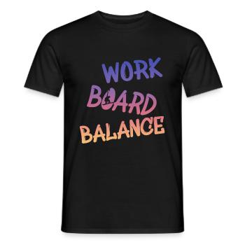 Snowboard, Work Board Balance - Männer T-Shirt - Schwarz - Vorne - AI Model Male 178 light (178cm)