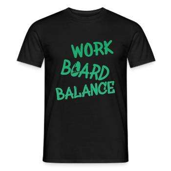 Snowboard, Work Board Balance - Männer T-Shirt - Schwarz - Vorne - AI Model Male 178 light (178cm)