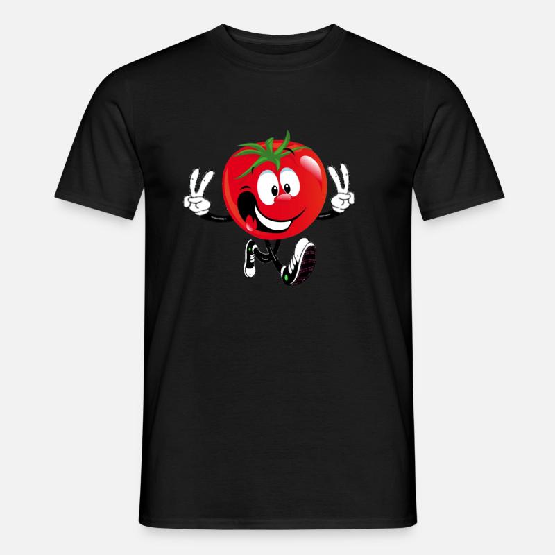Tomate Comic Cartoon Design - Männer T-Shirt - Schwarz