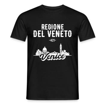 Venedig Venetien Skyline Geschenk - Männer T-Shirt - Schwarz - Vorne - AI Model Male 178 light (178cm)