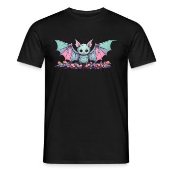 Pastel Gothic Bat Kawaii Halloween Design - Men's T-Shirt - black - Front - AI Model Male 178 light (178cm)