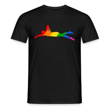Rainbow Swimmer - Men's T-Shirt - black - Front - AI Model Male 178 light (178cm)