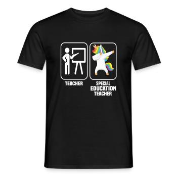 teacher teacher special education special school teacher - Men's T-Shirt - black - Front - AI Model Male 178 light (178cm)