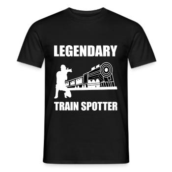 legendary trainspotter trainspotting train trains - Men's T-Shirt - black - Front - AI Model Male 178 light (178cm)