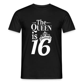 la reine 16 anniversaire adolescent fille reine - T-shirt homme - noir - Devant - AI Model Male 178 light (178cm)