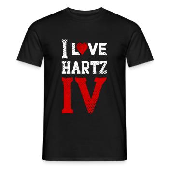 i love hartz IV 4 ich liebe hartz IV 4 arbeitslos - Männer T-Shirt - Schwarz - Vorne - AI Model Male 178 light (178cm)