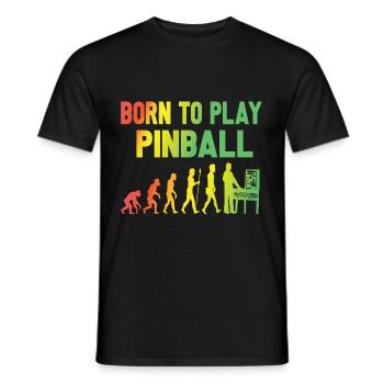 né pour jouer au flipper évolution jeu de jeu pari - T-shirt homme - noir - Devant - AI Model Male 178 light (178cm)