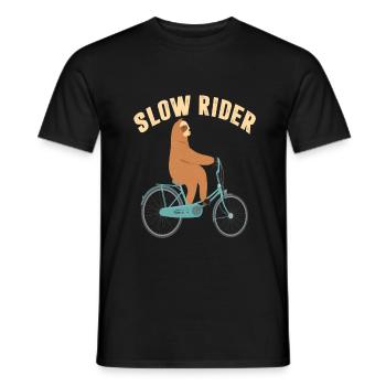 cycliste lent vélo cyclisme paresseux lentement - T-shirt homme - noir - Devant - AI Model Male 178 light (178cm)