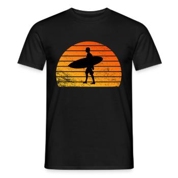 Surfing - Men's T-Shirt - black - Front - AI Model Male 178 light (178cm)