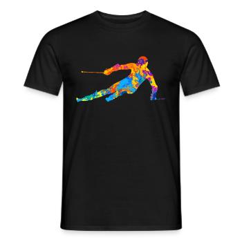 Ski Ski Ski Sports d’hiver Idée cadeau - T-shirt homme - noir - Devant - AI Model Male 178 light (178cm)