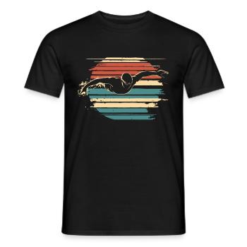 Flotteur de natation Retro Vintage - T-shirt homme - noir - Devant - AI Model Male 178 light (178cm)
