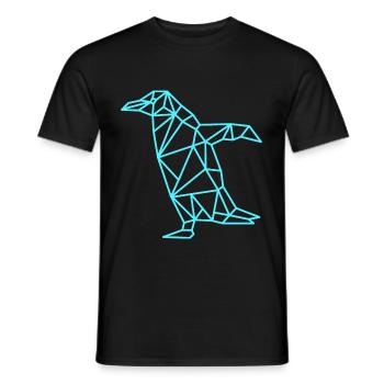 Penguin Geometric Line - Men's T-Shirt - black - Front - AI Model Male 178 light (178cm)
