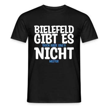 Bielefeld gibt es nicht Geschenk - Männer T-Shirt - Schwarz - Vorne - AI Model Male 178 light (178cm)