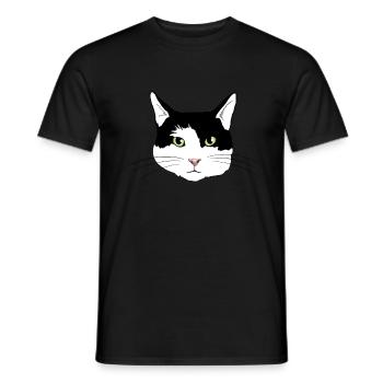 chat noir et blanc - T-shirt homme - noir - Devant - AI Model Male 178 light (178cm)