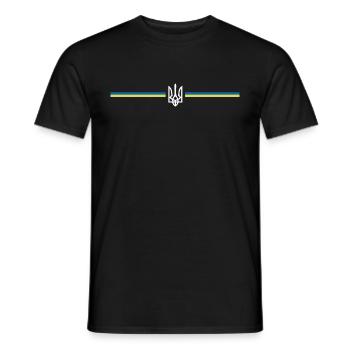 Ukraine Aid - Peace for Ukraine - Trident - Men's T-Shirt - black - Front - AI Model Male 178 light (178cm)