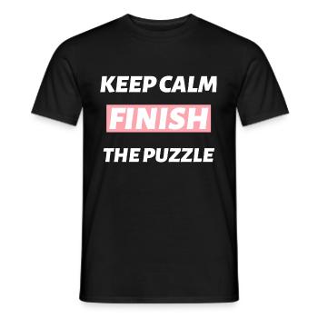 Gardez votre calme et terminez le design du puzzle Déroutant - T-shirt homme - noir - Devant - AI Model Male 178 light (178cm)