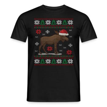 Joyeux Christmoose Noël orignal cerf - T-shirt homme - noir - Devant - AI Model Male 178 light (178cm)
