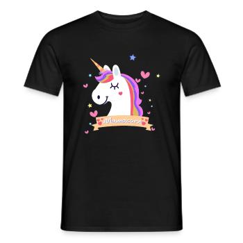 Mamacorn Unicorn Pregnancy Children - Men's T-Shirt - black - Front - AI Model Male 178 light (178cm)