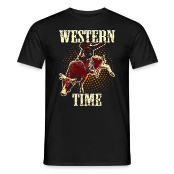 Bull Riding Rodeo Western Texas - Men's T-Shirt - black - Front - AI Model Male 178 light (178cm)