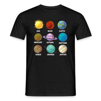 Planet galaxy solar system universe - Men's T-Shirt - black - Front - AI Model Male 178 light (178cm)
