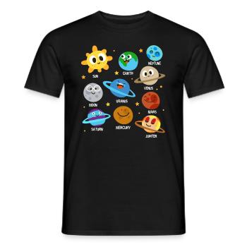 Univers du système solaire Planet galaxy - T-shirt homme - noir - Devant - AI Model Male 178 light (178cm)