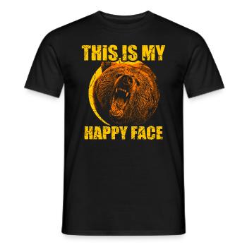 Ours Grizzly Heureux - T-shirt homme - noir - Devant - AI Model Male 178 light (178cm)