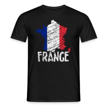 France Paris - T-shirt homme - noir - Devant - AI Model Male 178 light (178cm)